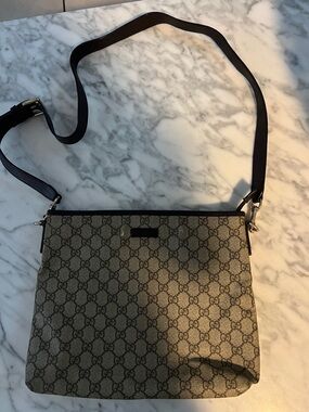 Gucci GG Canvas Crossbody Bag - Brown/Black